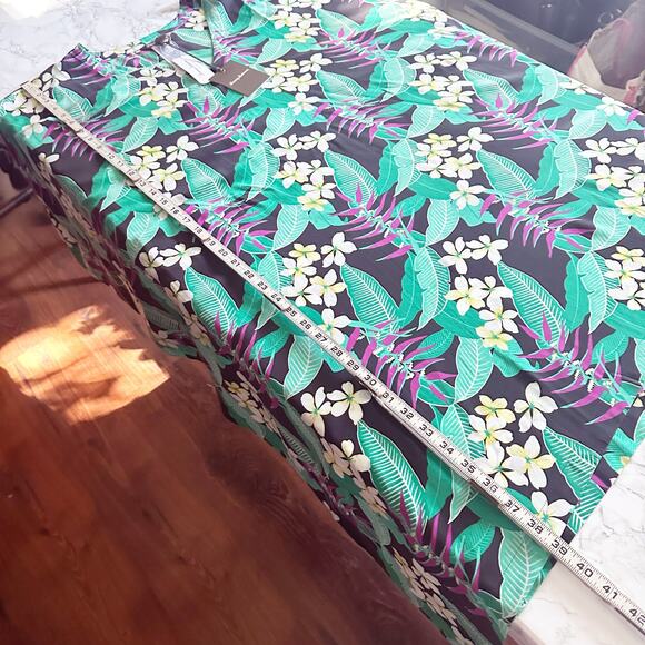 Tommy‎ Bahama 100% Silk Livia Leaves Short Belted Kaftan Women's Size L/XL NEW - Picture 9 of 10